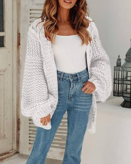Strickjacke Aus Grobstrick