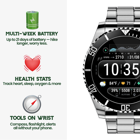 Taktische Smartwatch mit GPS und Gesundheitsüberwachung für Männer 8