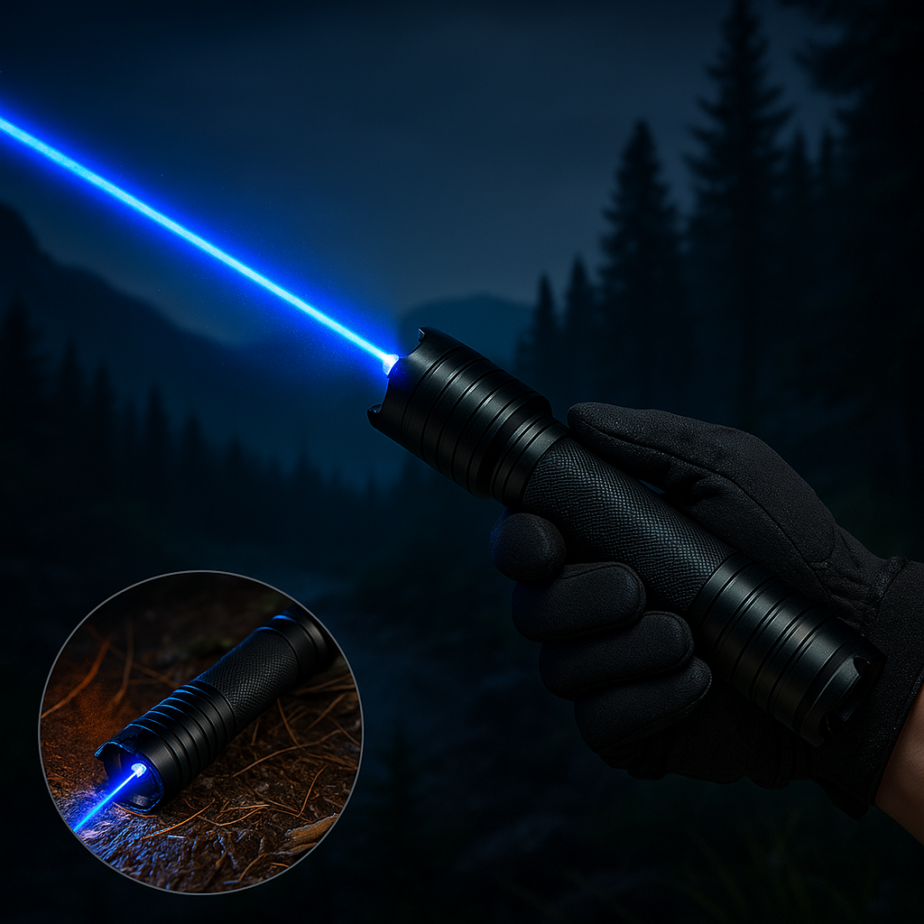 Taktische Taschenlampe mit Blauem Laserstrahl für Outdoor-Abenteuer 3