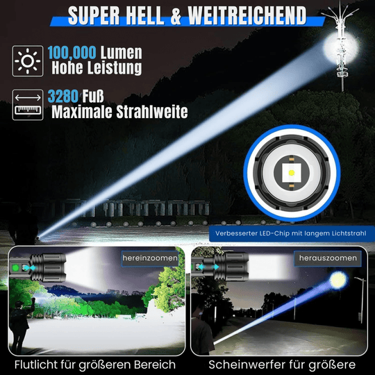 Taschenlampe 100.000 Lumen Vielseitig 5