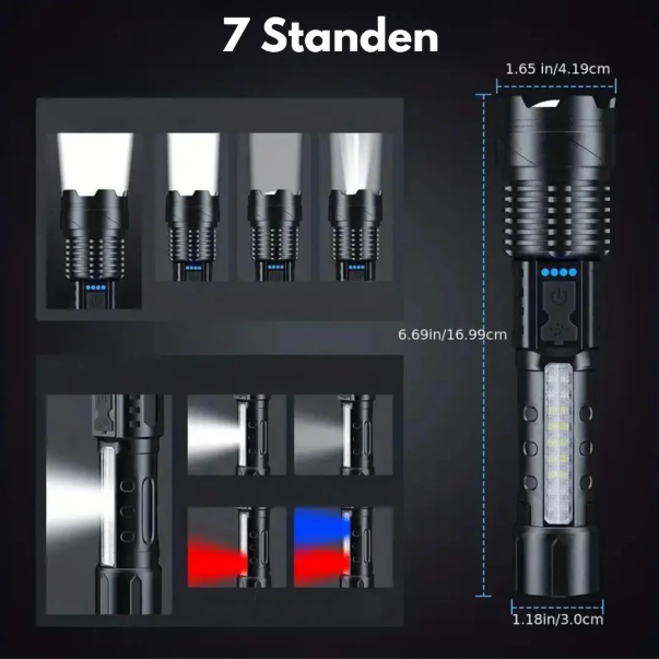 Taschenlampe für Outdoor-Abenteuer Wasserdicht 5000 Lumen Wiederaufladbar Kompakt 1