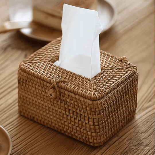 Taschentuchbox-Halter Rattan-Optik für Stilvolle Aufbewahrung 1