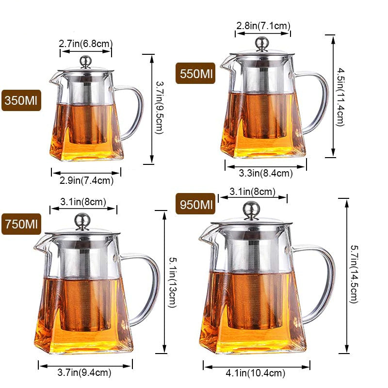 Teekanne Glas Mit Sieb Für Aromatischen Tee Genuss 4