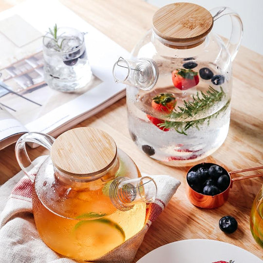 Teekanne Glas für Tee 1-1,5 L Hitzebeständig Kristallklar Modernes Design 2