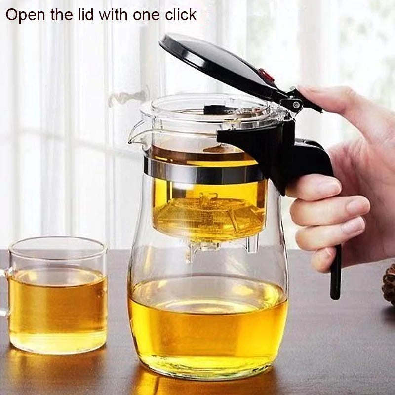 Teekanne Glas mit Sieb Hitzebeständig Modernes Design für Teeliebhaber 1