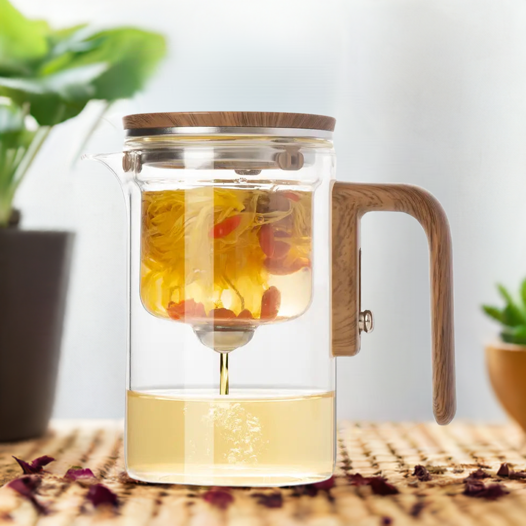 Teekanne für perfekten Genuss mit Druckknopfmechanismus 7