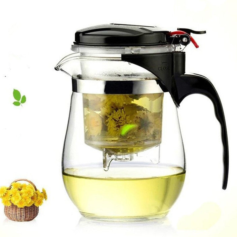Teekanne mit Auslaufsicherem Teesieb aus Glas 0