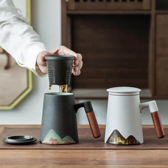 Teetasse Japanischer Stil mit Filter 400 ml 0