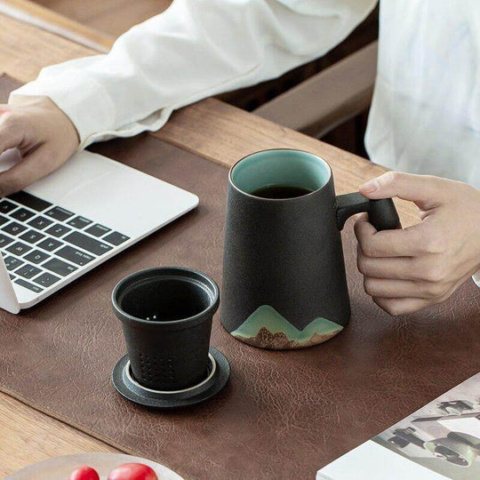 Teetasse Japanischer Stil mit Filter 400 ml 7