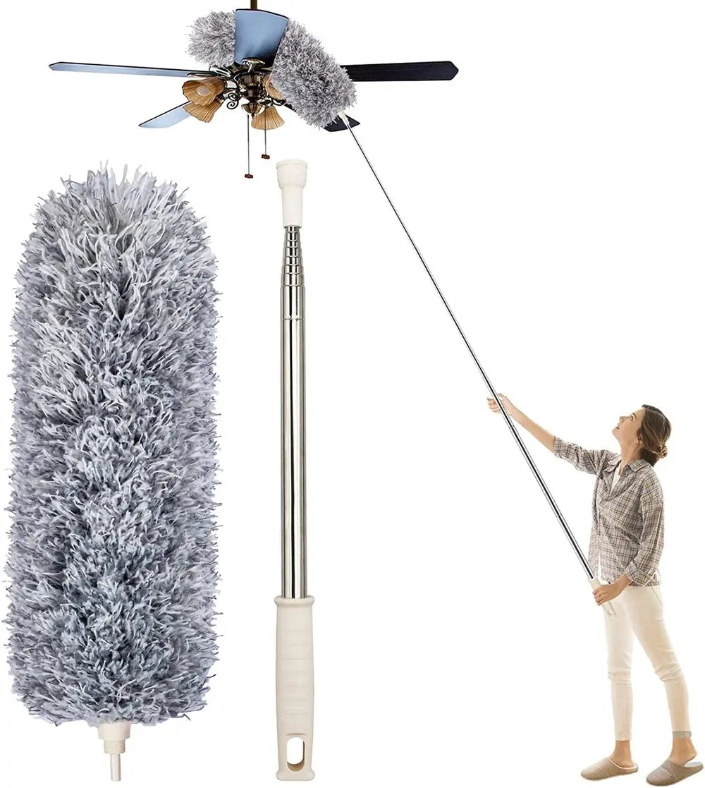 Teleskop-Staubwedel mit flexiblem Kopf 0