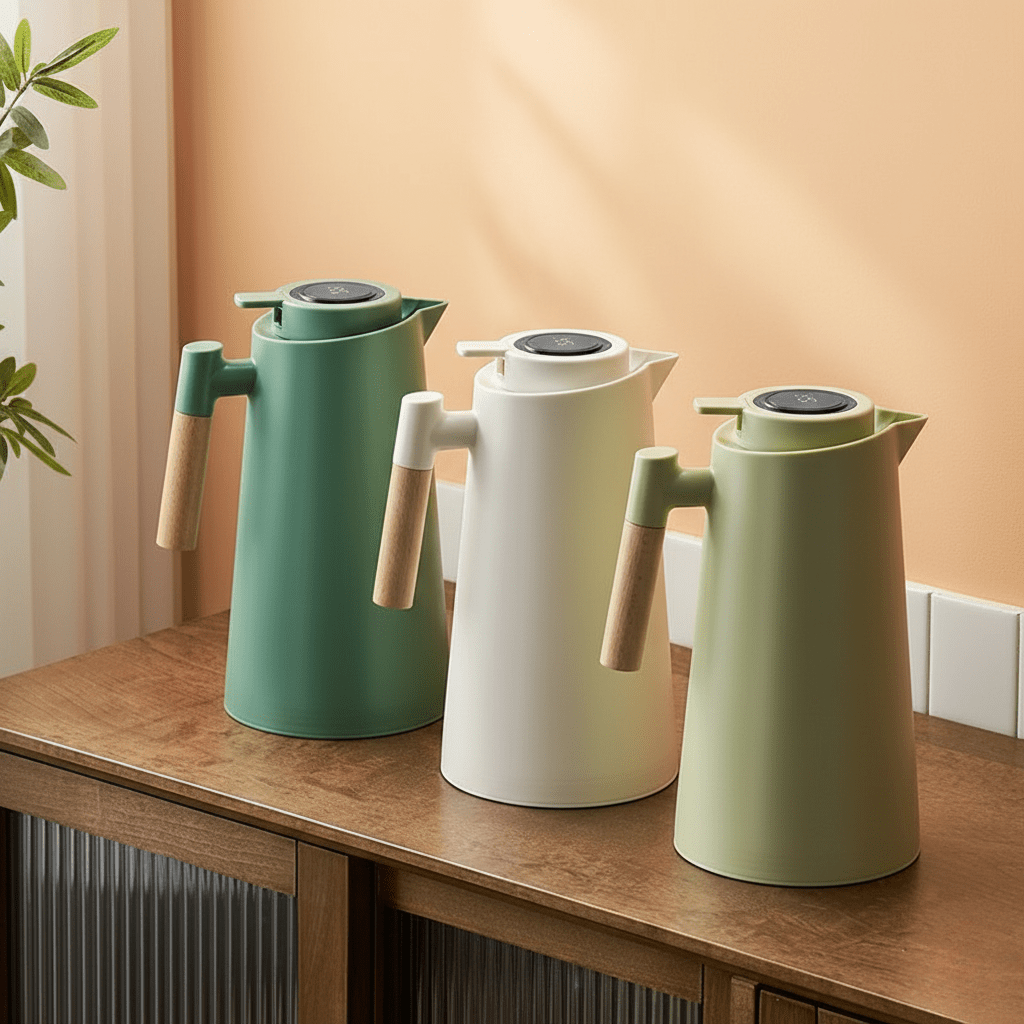 Thermoskanne 1L Auslaufsicher Minimalistisch für Kaffee und Tee 4