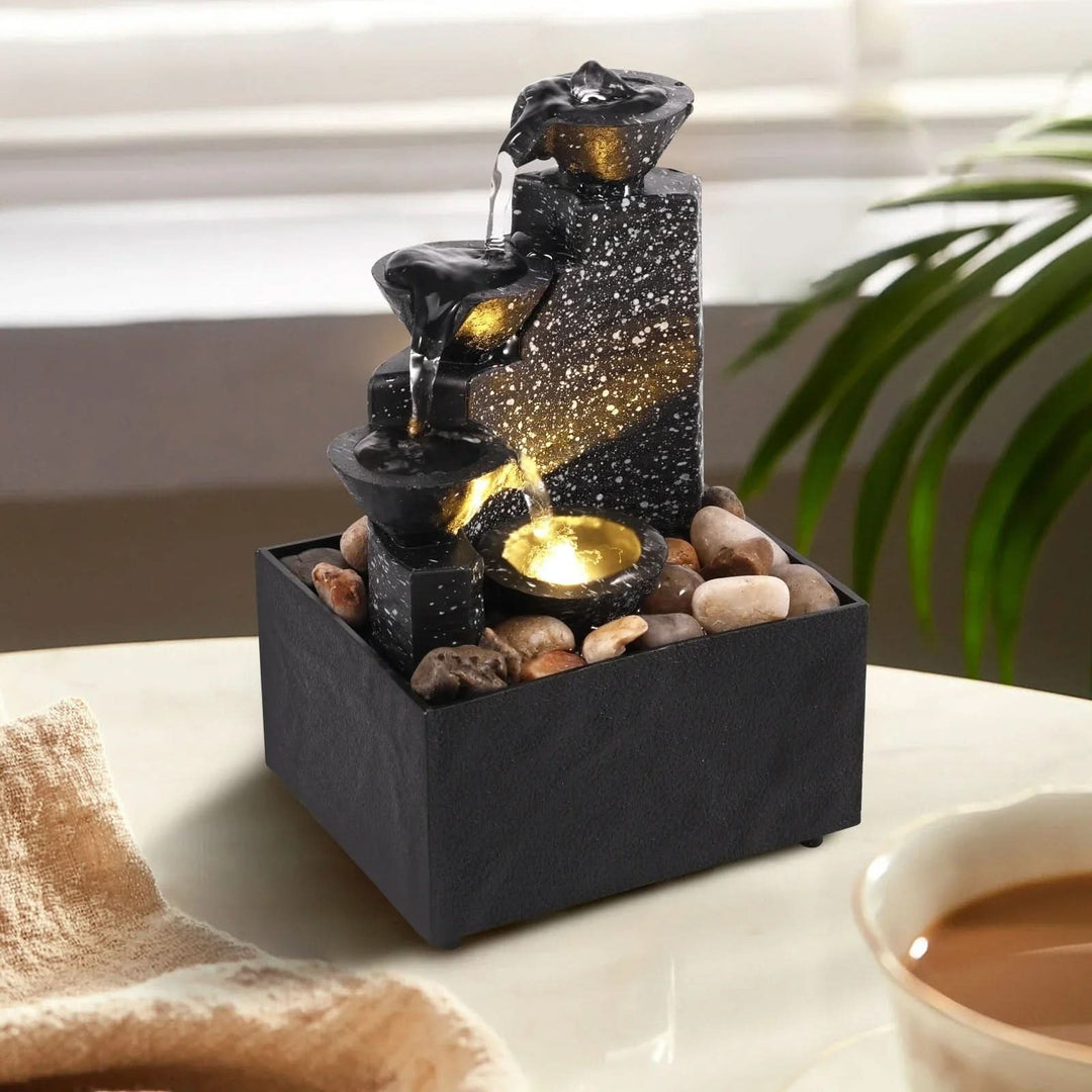 Tisch Wasserfall Brunnen Modern für Entspannung und Atmosphäre 0