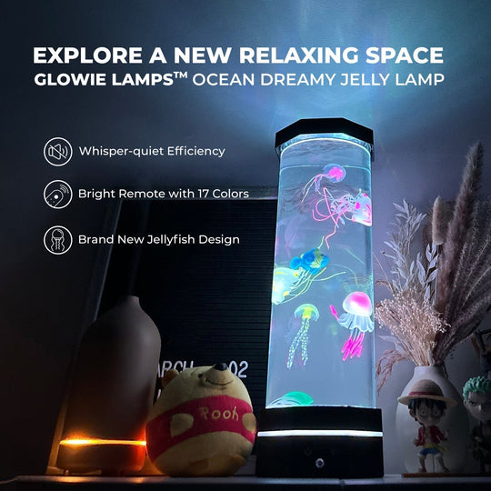 Tischlampe Quallen-Aquarium LED Farbwechselnd für Wohnzimmer und Schlafzimmer 5