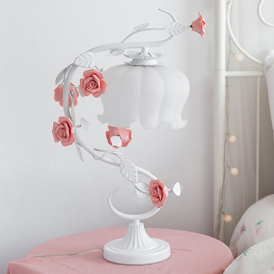 Tischlampe Rose Design für Schlafzimmer im Shabby Chic Stil 3