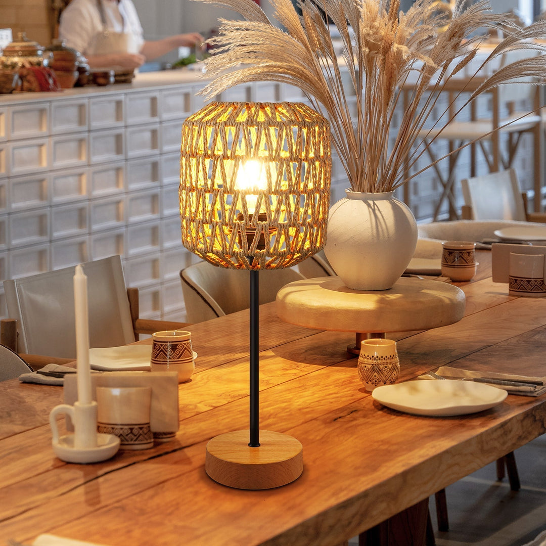Tischlampe im Boho-Stil mit Touch-Steuerung und USB-Anschluss für Wohnzimmer und Schlafzimmer 1