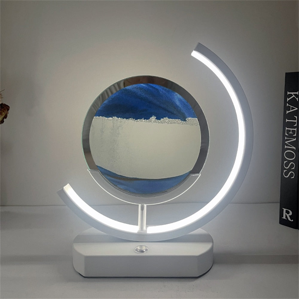 Tischlampe mit schwebender Sandkunst 3D-Effekt 0