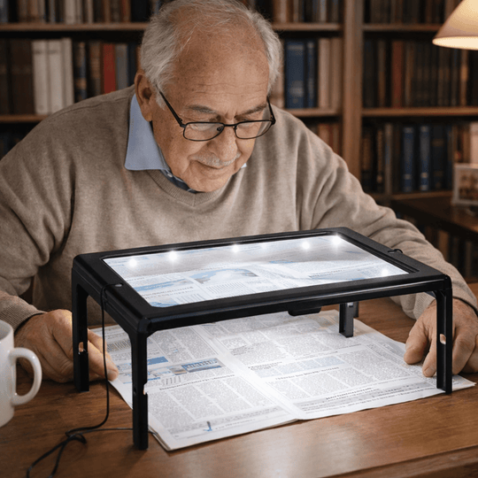 Tischlupe mit LED-Beleuchtung für freihändiges Lesen 0