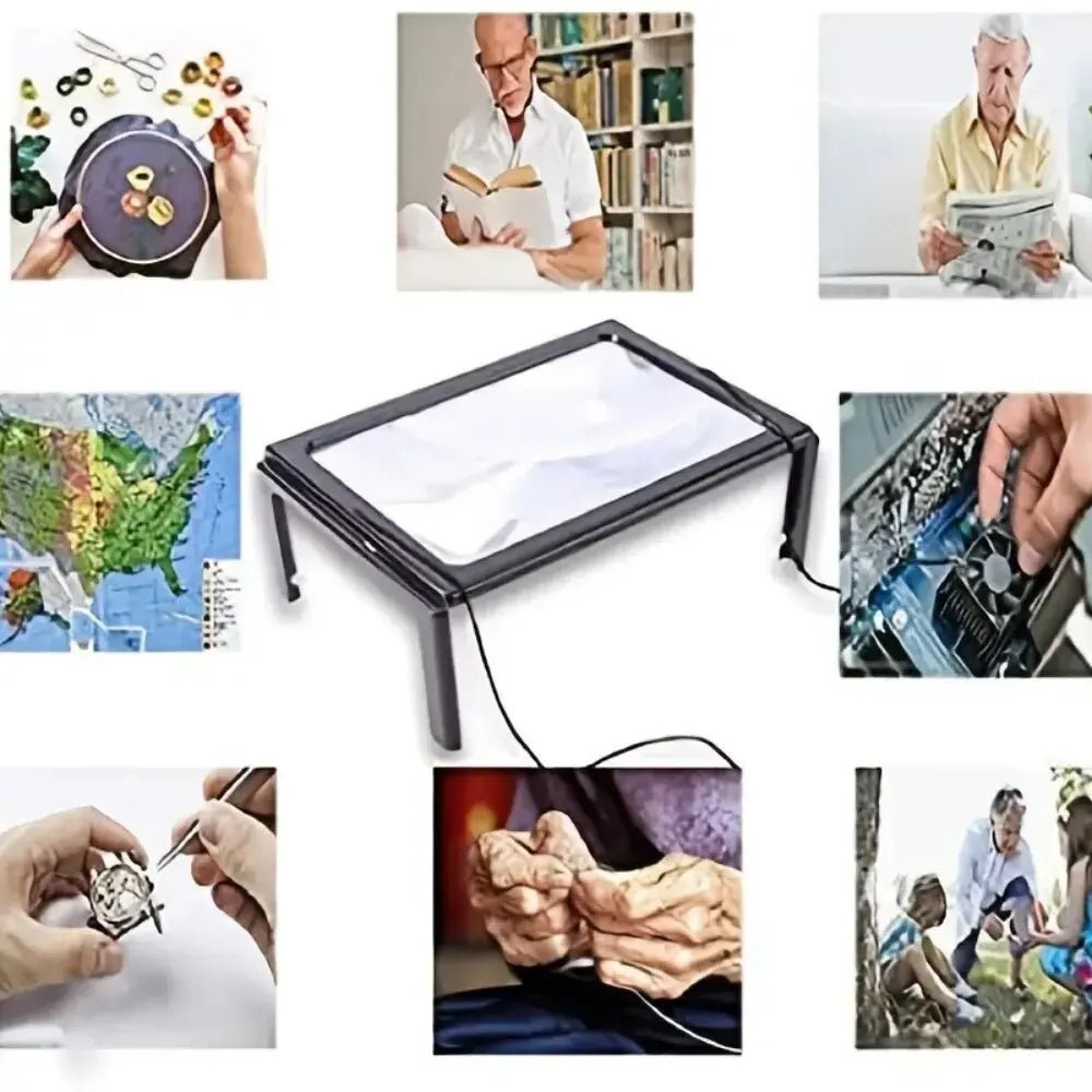 Tischlupe mit LED-Beleuchtung für freihändiges Lesen 1
