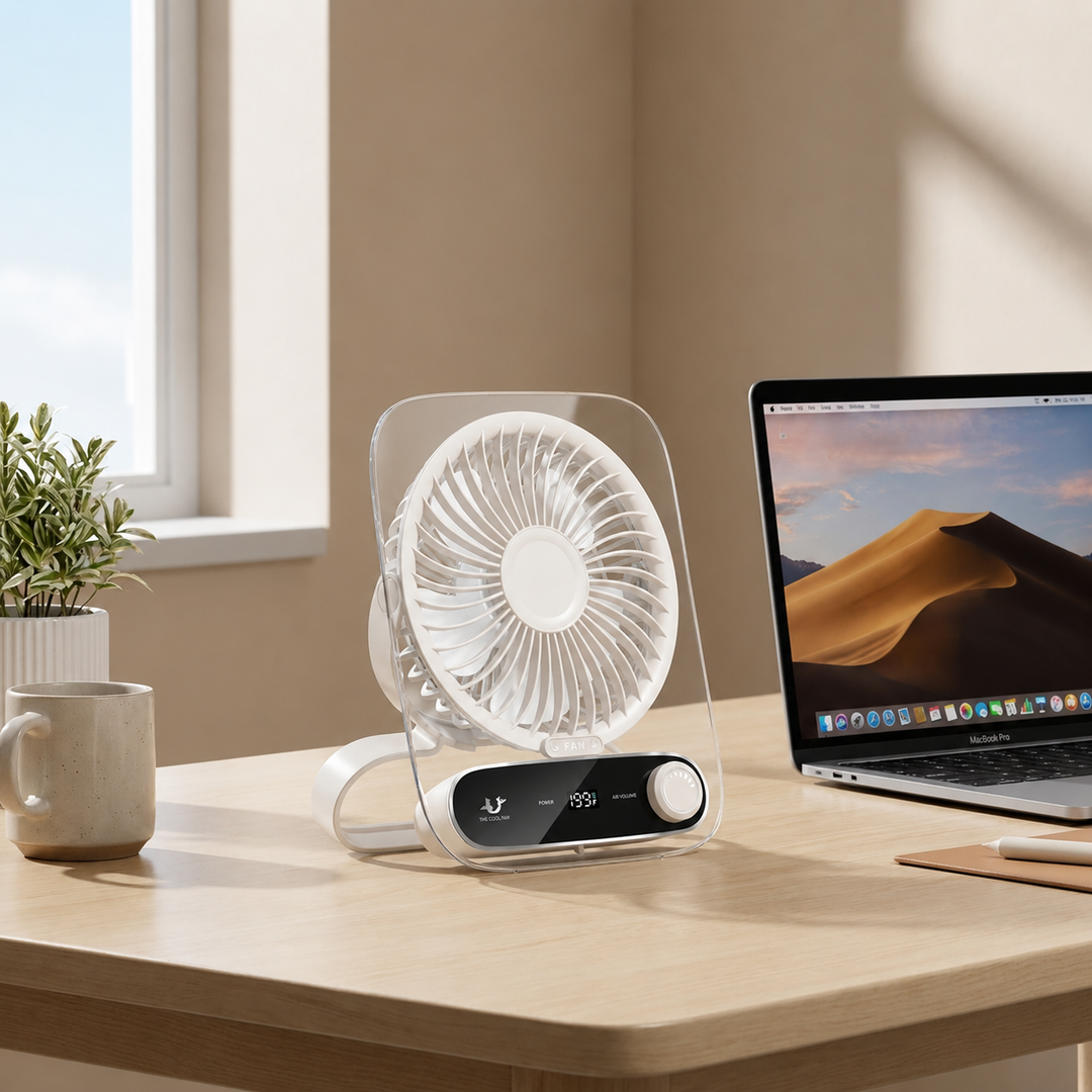 Tischventilator Leise Mit Akku Digitalanzeige 199 Luftstufen Ultraflaches Design 4