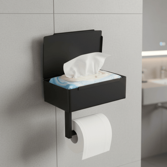 Toilettenpapierhalter mit Ablagefach für Badezimmer 0