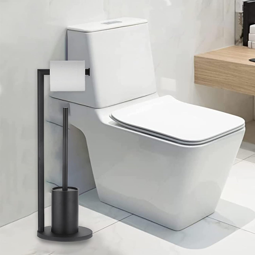 Toilettenpapierhalter mit integrierter Bürste für modernes Badezimmer 3