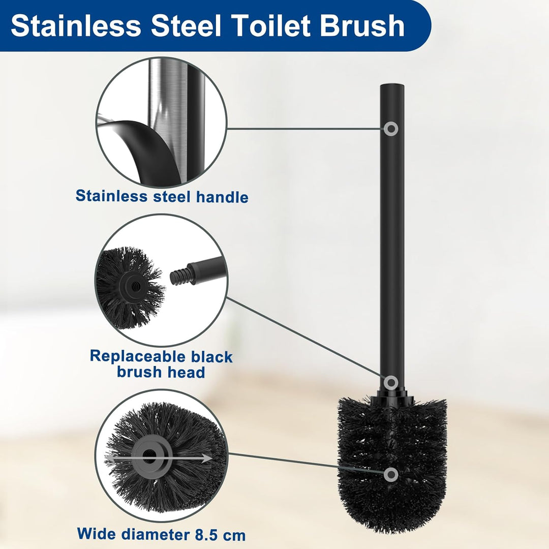 Toilettenpapierhalter mit integrierter Bürste für modernes Badezimmer 4