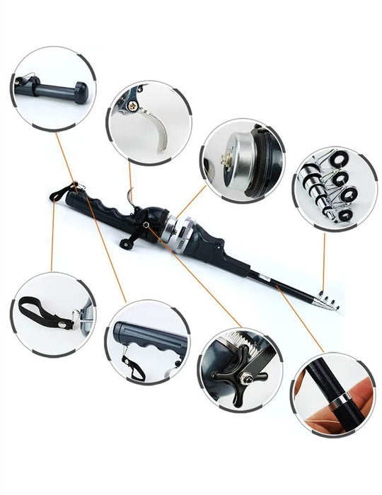 Tragbare Angelrute mit integrierter Rolle für Abenteuer 2
