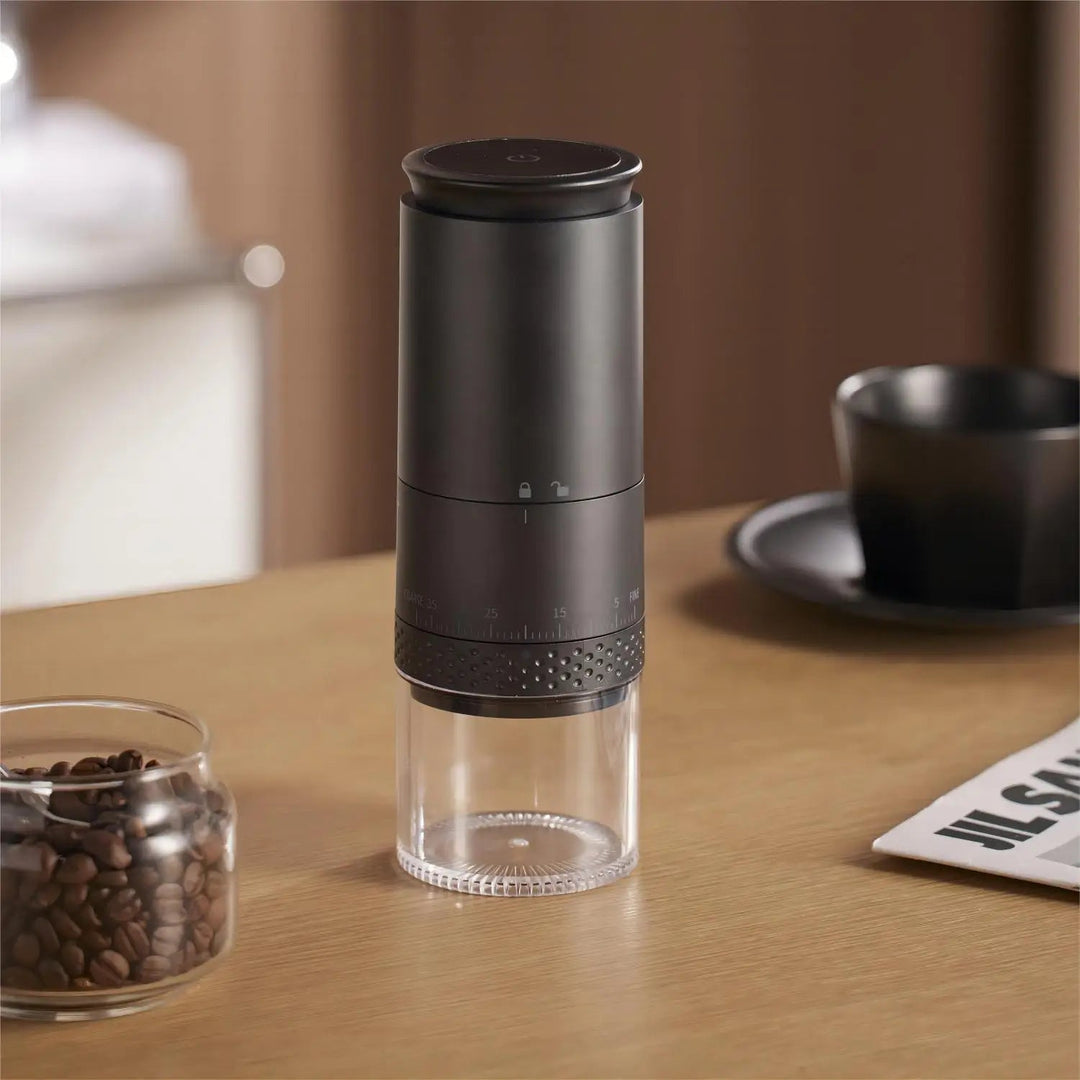 Tragbare Elektrische Kaffeemühle mit Einstellbarem Mahlgrad 0