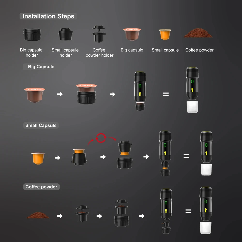 Tragbare Kaffeemaschine Kompakt für Unterwegs 8