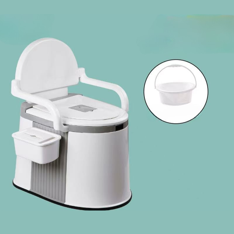 Tragbare Toilette für Erwachsene und Senioren für Innen- und Außenbereich 0