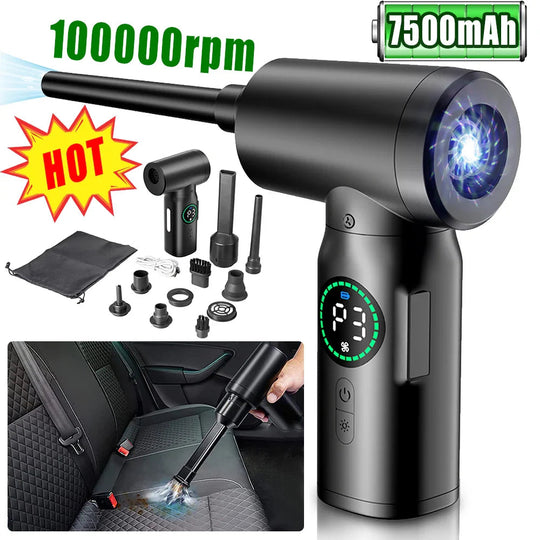 Tragbarer Akku Staubsauger 2-in-1 Kabellos mit LED-Licht für Zuhause und Auto 1