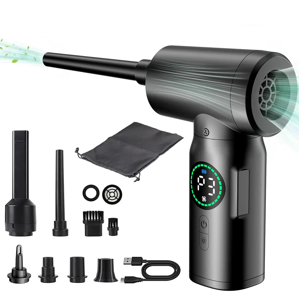 Tragbarer Akku Staubsauger 2-in-1 Kabellos mit LED-Licht für Zuhause und Auto 7