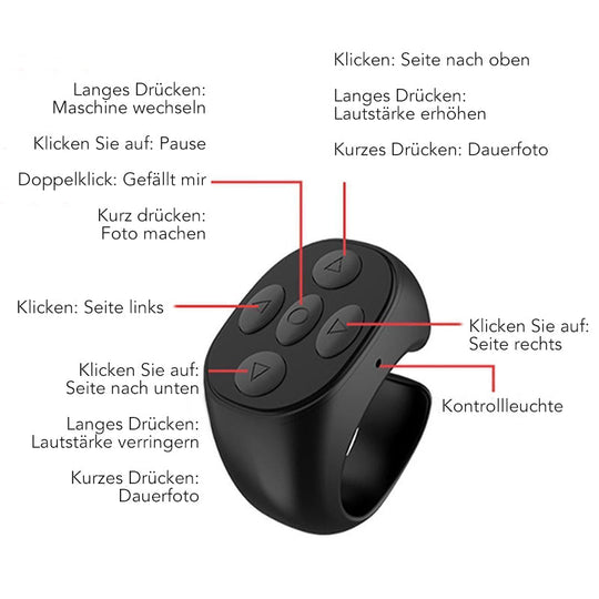 Tragbarer Bluetooth-Fernbedienungsring für Android und iOS 7