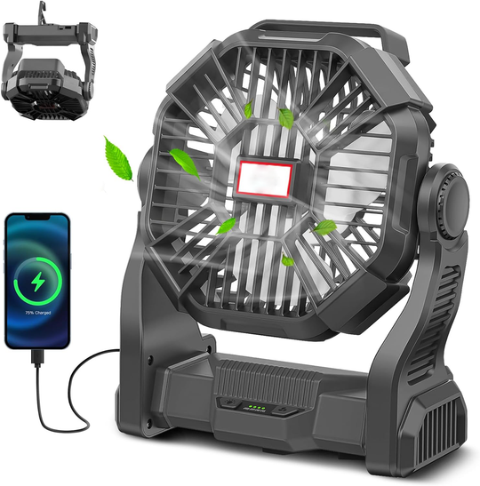 Tragbarer Campingventilator mit LED-Laterne 0