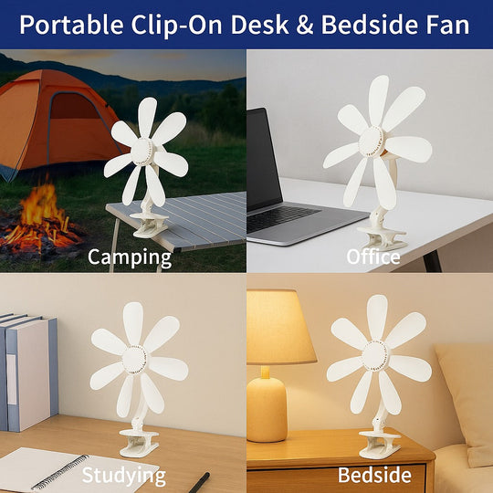 Tragbarer Clip-Ventilator für Schreibtisch und Nachttisch 4