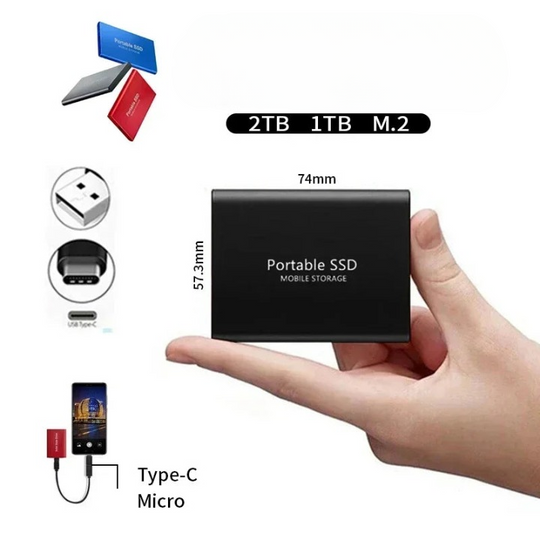 Tragbarer SSD-Speicher Extern mit Hochgeschwindigkeits-USB-C 3