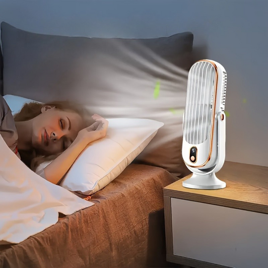 Tragbarer Tischventilator Leise mit Akku und 720° Drehung für Büro und Reisen 0