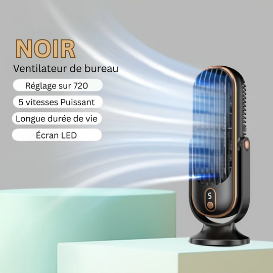 Tragbarer Tischventilator Leise mit Akku und 720° Drehung für Büro und Reisen 3