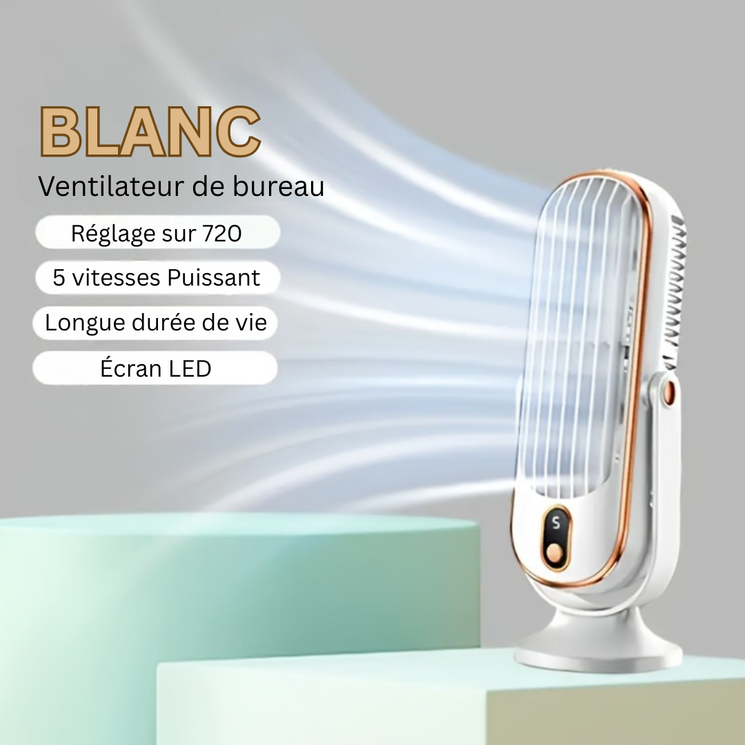 Tragbarer Tischventilator Leise mit Akku und 720° Drehung für Büro und Reisen 7