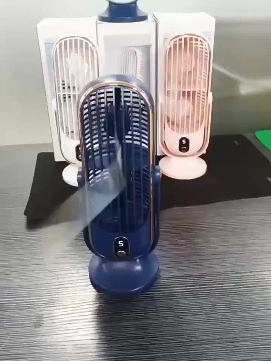 Tragbarer Tischventilator Leise mit Akku und 720° Drehung für Büro und Reisen 8