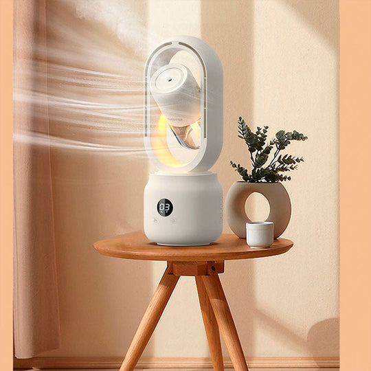 Tragbarer Ventilator mit Luftbefeuchter und Nachtlicht 1