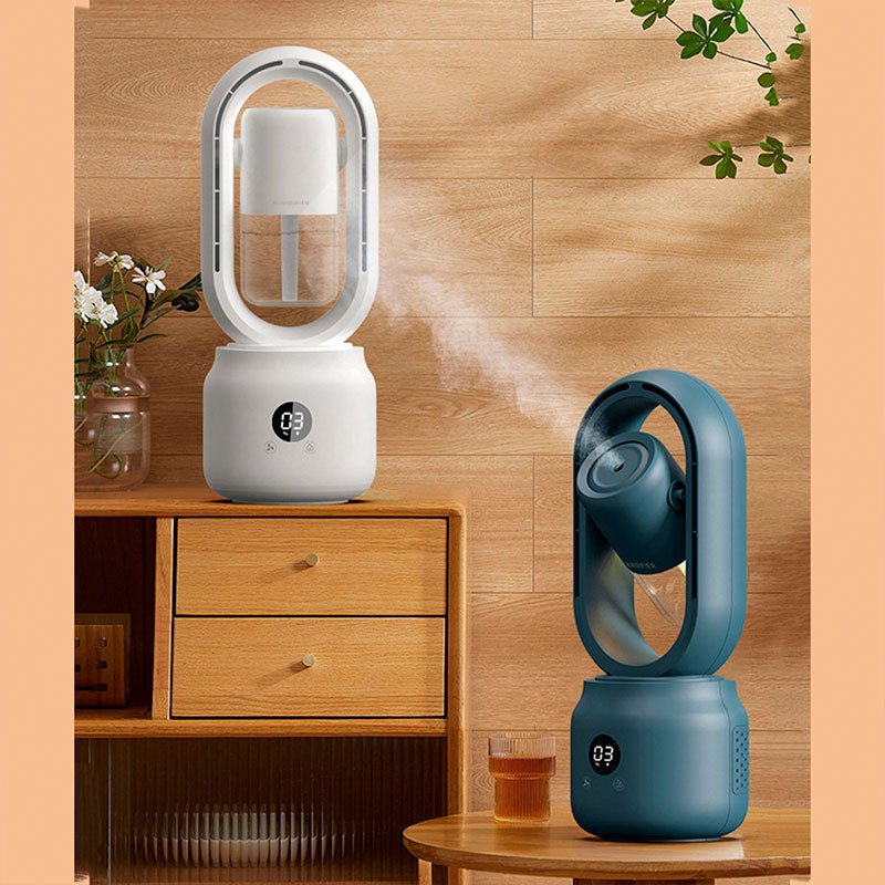 Tragbarer Ventilator mit Luftbefeuchter und Nachtlicht 2