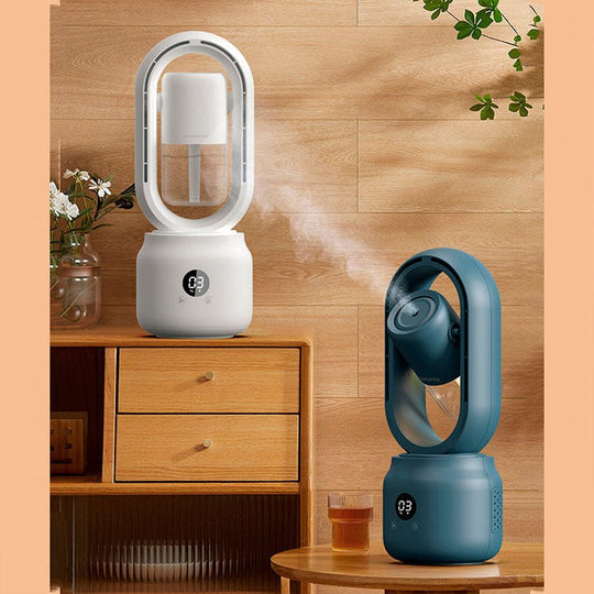 Tragbarer Ventilator mit Luftbefeuchter und Nachtlicht 2