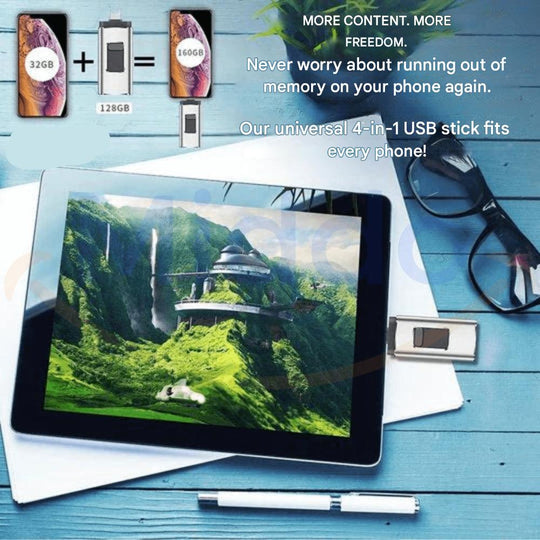 USB Stick 1TB 4-in-1 Kompatibel mit USB-C, iPhone, Android und Laptop 6