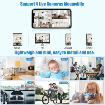 Überwachungskamera Außen mit Live Übertragung auf Handy – Kabellose WLAN Kamera mit 1080P HD Video und Nachtlicht 4