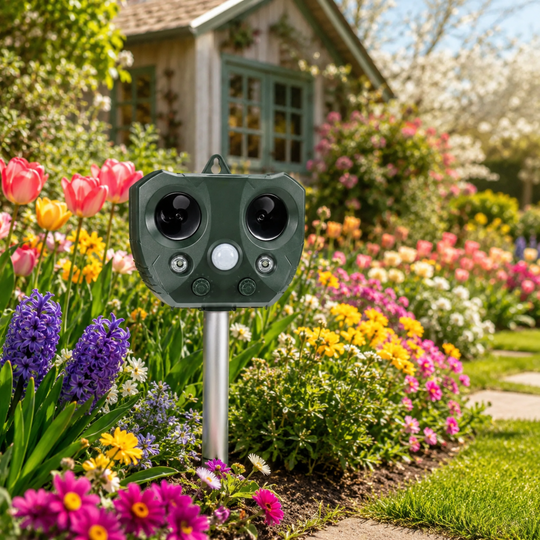 Ultraschall Tiervertreiber mit PIR-Bewegungssensor für Garten und Terrasse 4