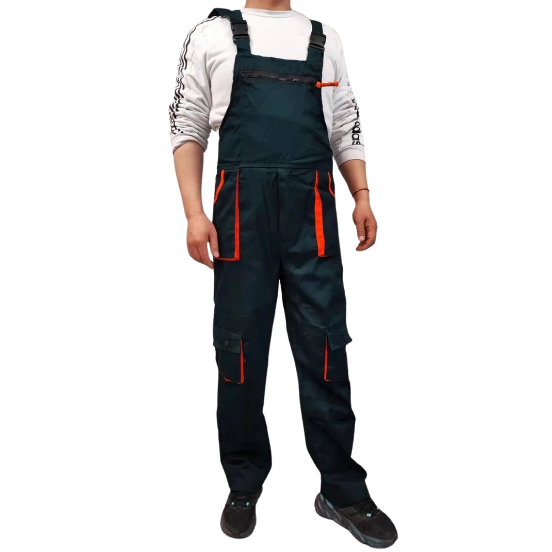 Unisex Arbeitsoverall mit Praktischen Taschen und Verstellbaren Trägern 0