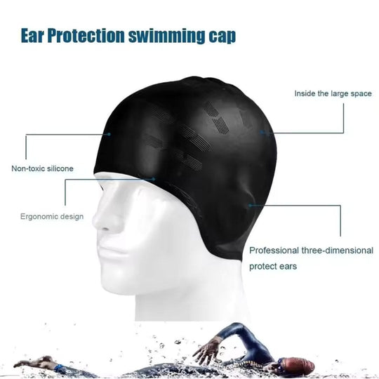 Unisex Badekappe mit Ohrenschutz für Komfort und Sicherheit beim Schwimmen 2