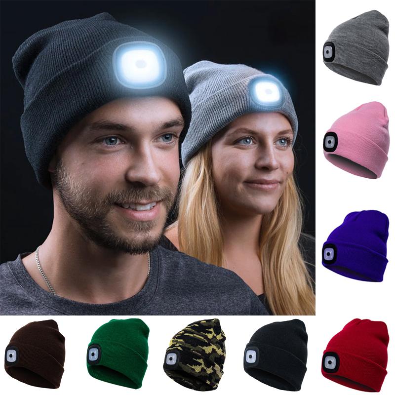 Unisex Beanie Mütze mit LED Licht für Outdoor Aktivitäten 0