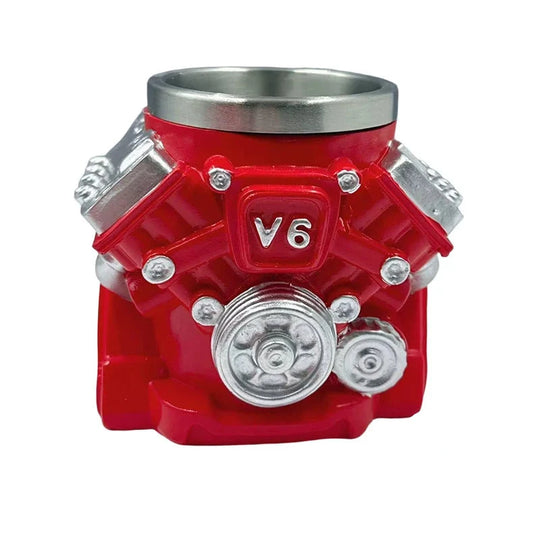 Unisex Becher mit V6-Motor Design 0